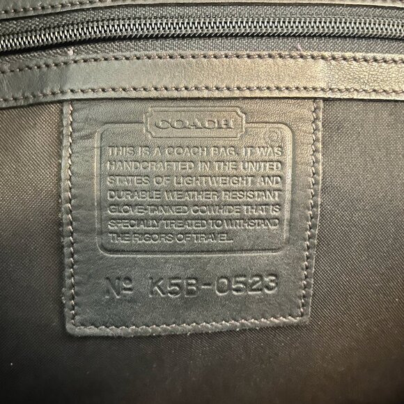 Coach Black Leather Duffel Weekender Tote - Picture 8 of 9